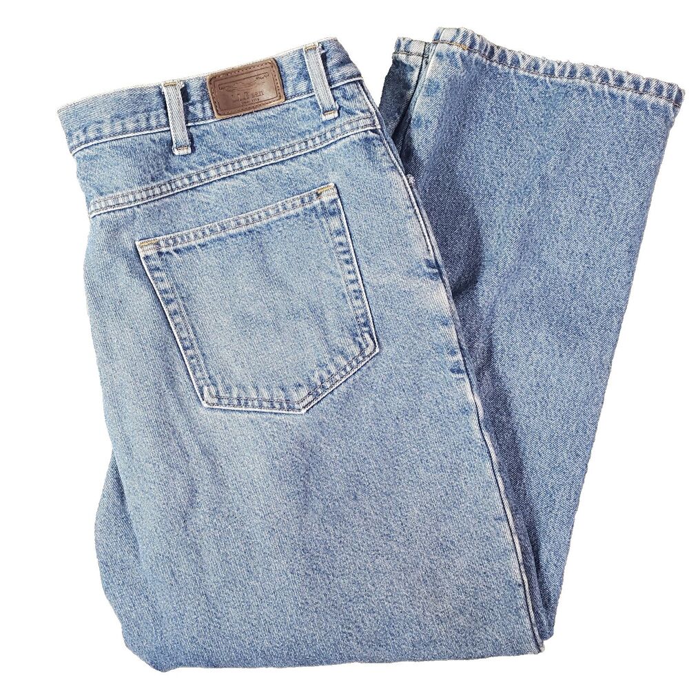 Vintage L.L. Bean Flannel Lined Men's 40x30 Blue Denim Workwear Jeans
